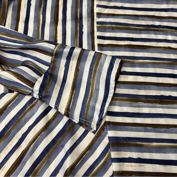 ZARA Striped Mix Print Satin-Feel Blouse - Picture 10 of 11